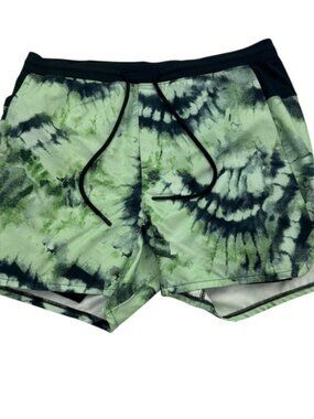 Stance Shorts Mens Large Green Black Tie Dye FreshTek Lined Athletic